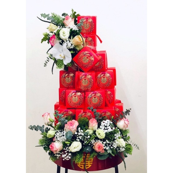 Combo 100 vỏ hộp giấy khắc hình rồng phượng