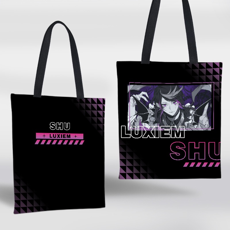 Hobby LUXIEM Túi Xách Tote Canvas In Hình Anime NIJISANJI Vox Mysta Ike Thời Trang Làm Quà Tặng