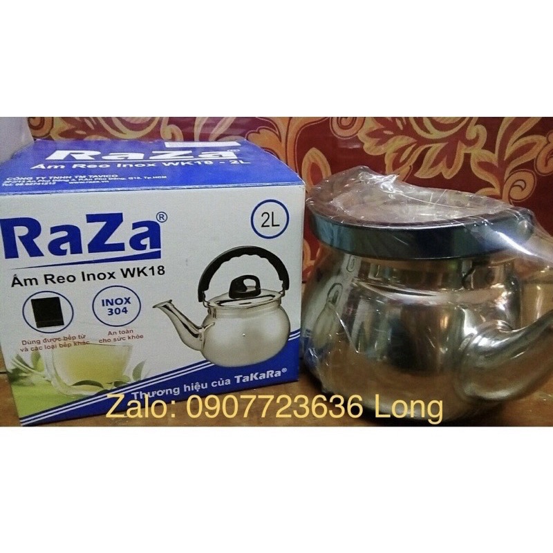 Ấm Reo đun nước RAZA inox 304 sử dụng được bếp từ 2L-3L-4L-5L-7L