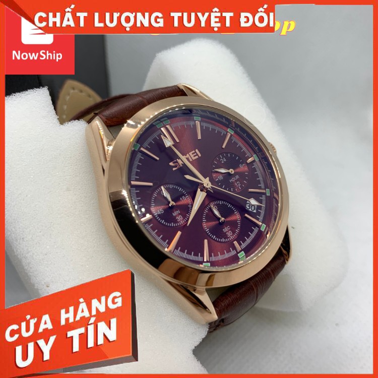 HÀNG CAO CẤP -  Đồng hồ nam  SKMEI 9127 chính hãng chạy 6 kim dây da phong cách nhiều màu lựa chọn size 42mm  - Hàng Cao