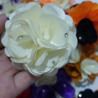 Hoa vải lụa trang trí áo váy đầm , bờm cài tóc