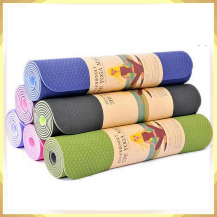 [TặngTúi Đeo] Thảm Tập Yoga CHÍNH HÃNG Chống Trơn Trượt 2 Lớp Cao Su Non TPE Cao Cấp Tập Thể Dục Tại Nhà