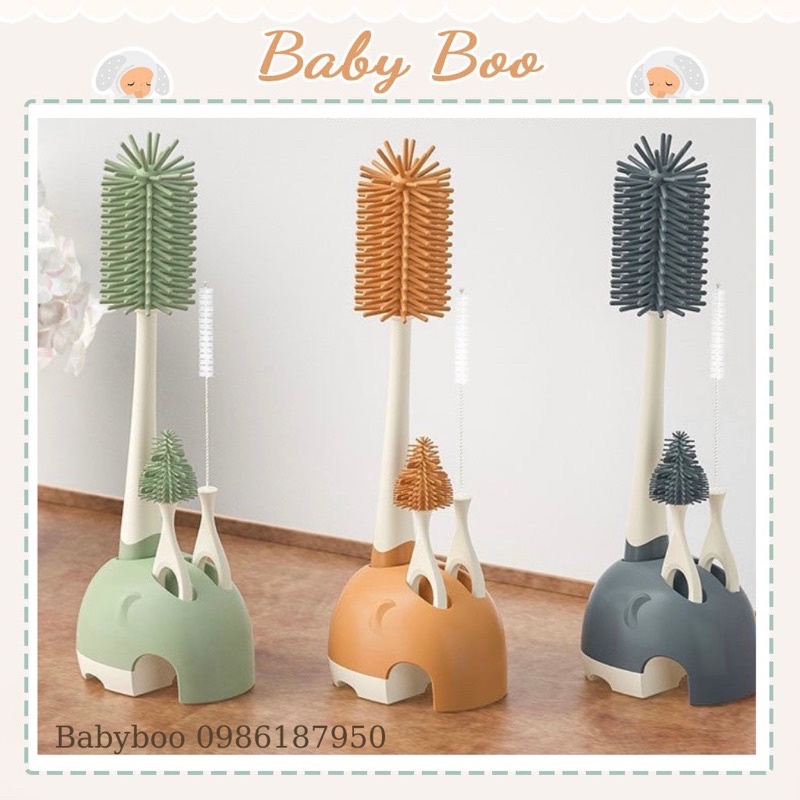 Bộ Cọ Silicon Rửa Bình Sữa 4 Chi Tiết [ babyboo]