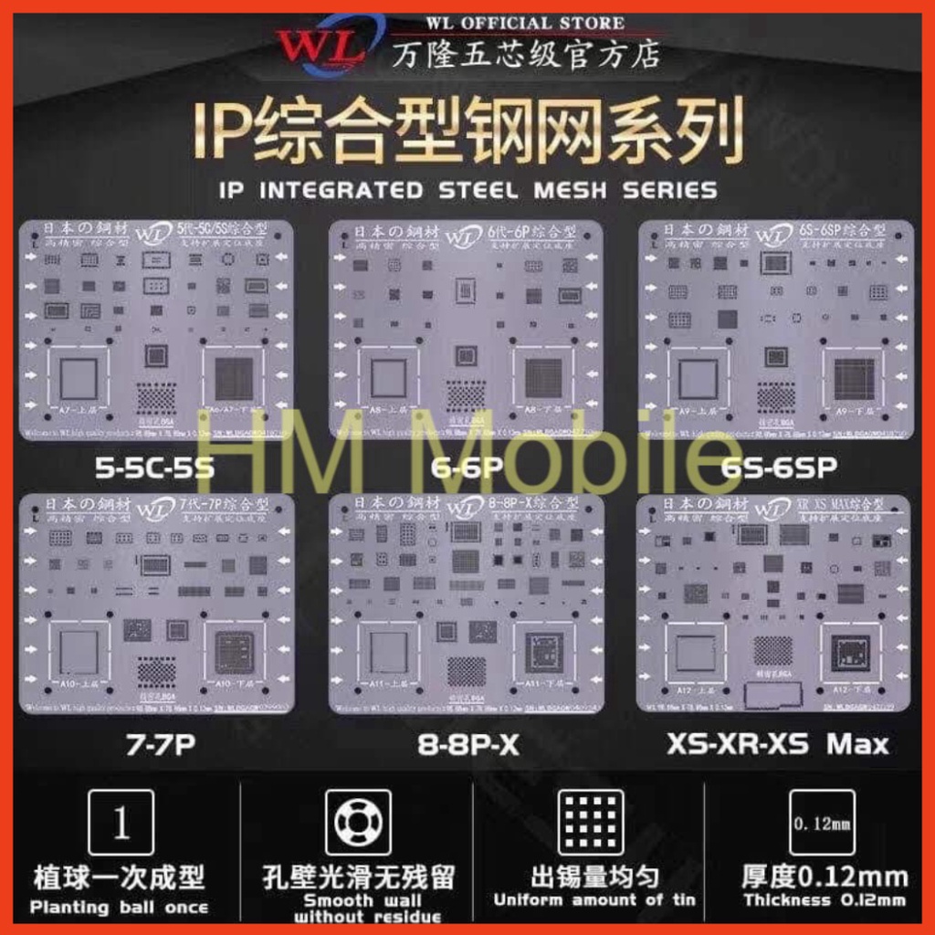 Vỉ làm chân iP5G đến 13 Pro Max hãng WL
