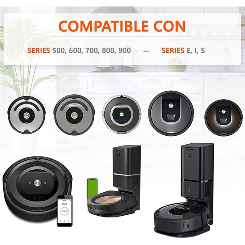 Bộ 2 lốp xe thay thế chống trượt độ dính tuyệt vời dễ tháo lắp cho bánh xe IRobot Roomba 500 600 700 800 900