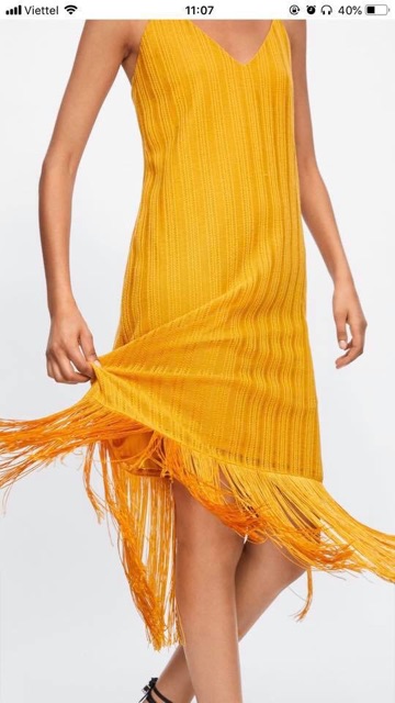 Váy Zara auth tuồn vàng mù tạt