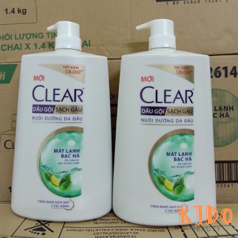 Dầu Gội Sạch Gàu CLEAR Nuôi Dưỡng Da Đầu Mát Lạnh Bạc Hà 170g | 340g | 630g | 900g | 1.4Kg