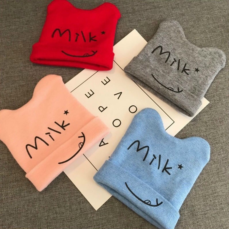 MŨ LEN MILK QUẢNG CHÂU CHO BÉ TRAI GÁI SIZE 0-3T