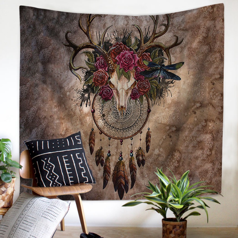 Thảm treo tường trang trí hình lưới bắt giấc mơ phong cách Bohemian