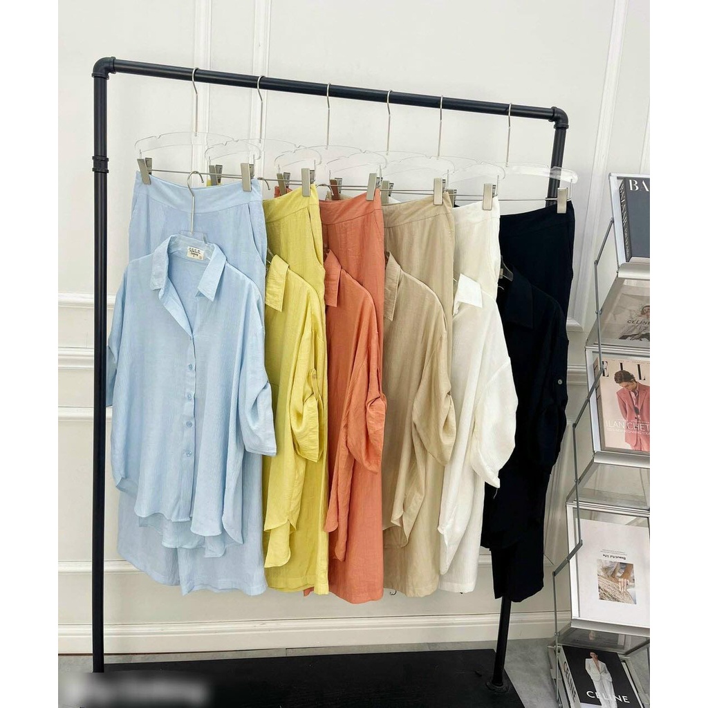 Set bộ đũi 🔥HOT🔥 tay dài quần suông basic sang chảnh chất siêu đẹp