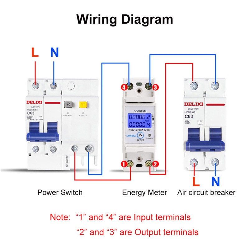 UKI  DDS015M 230V Watt Meter and Power Analyzer Multifunctional Volt Amp Watt Meter Electric Consumption Meter with Reset