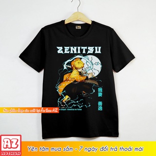 Áo thun anime in hình kimetsu no yaiba zenitsu màu đen M3063