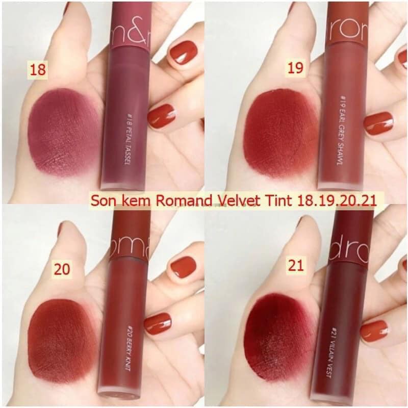 Son kem lì Romand Zero Velvet son bóng juicy lasting 20 glasting water Tint zero 05