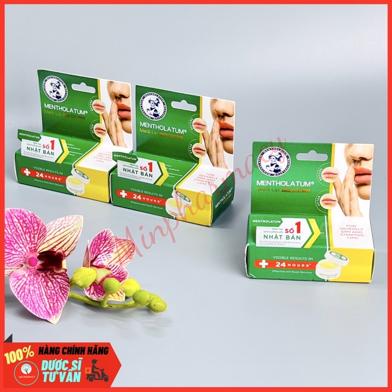 Sáp Dưỡng Môi ROHTO Chuyên Biệt Cho Môi Khô, Nứt Nẻ 7g Mentholatum Medi Lip Balm - Minpharmacy