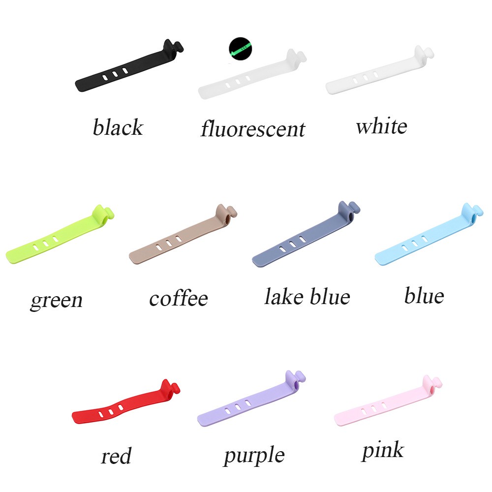 Set 10 đồ buộc giữ dây cáp bằng silicon mềm nhiều màu sắc