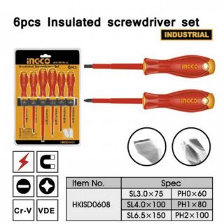 Tua vít cách điện INGCO HKISD0608
