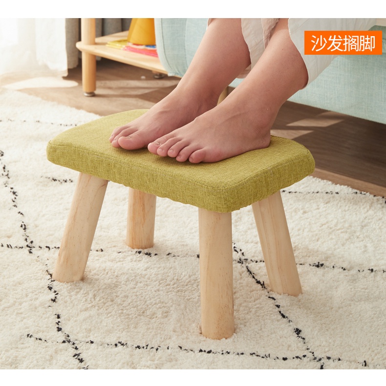 ❋Thay Giày Thấp Ghế Đẩu❋Ghế Đẩu Thấp Cỡ Nhỏ Hình Vuông Bằng Gỗ Trơn Thời Trang Cho Người Lớn