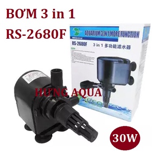 Bơm bể cá, máy bơm nước hồ cá RS-2680F 30W 3 trong 1 siêu bền (bán chạy)