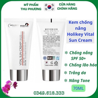 Kem chống nắng Hàn Quốc nâng tone HOLIKEY Vital Sun Cream W/OTYPE SPF50+/PA++++ 70ml cho da dầu