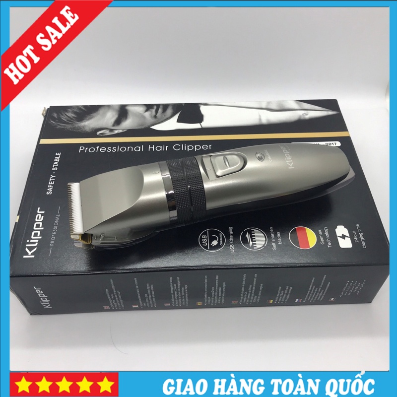 ⭐️Tông đơ cắt tóc sạc nhanh Klipper 0817-Tăng đơ cắt tóc lưỡi cực bén