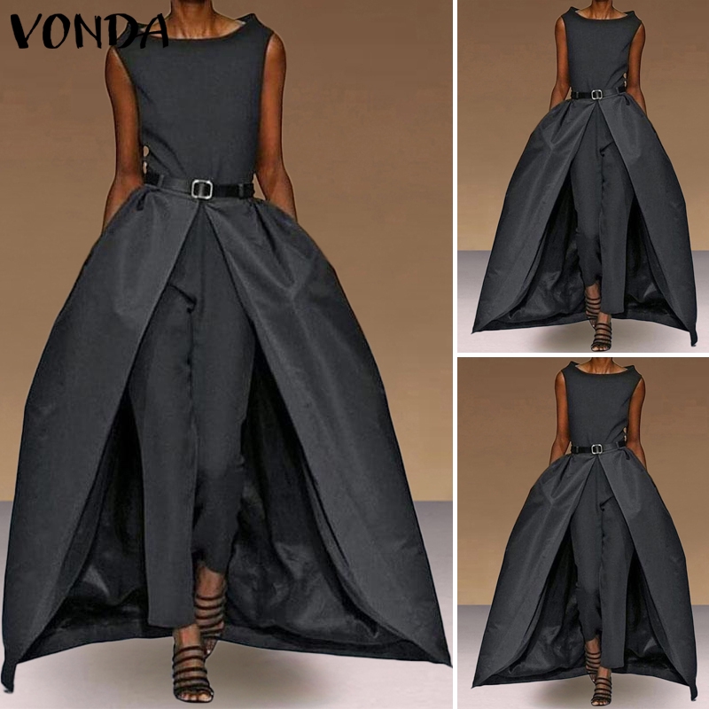 Jumpsuit VONDA dáng dài sát nách thiết kế xẻ tà sang trọng cho nữ