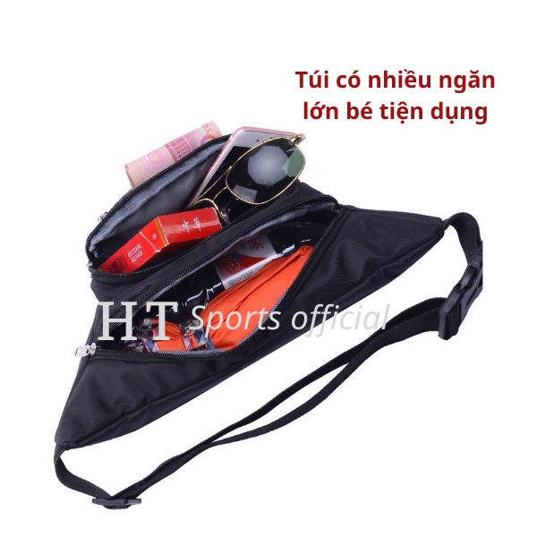 Túi đeo chéo, đeo bụng nam nữ HT Sports nhiều ngăn tiện dụng siêu bền chống nước chống thấm đi chơi đi phượt