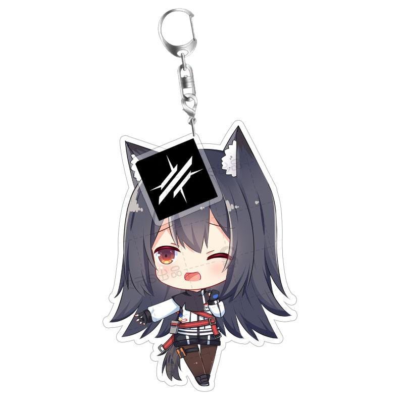 (Mica trong acrylic) Móc khóa Arknights viền xanh quà tặng xinh xắn dễ thương in hình anime chibi nhiều mẫu