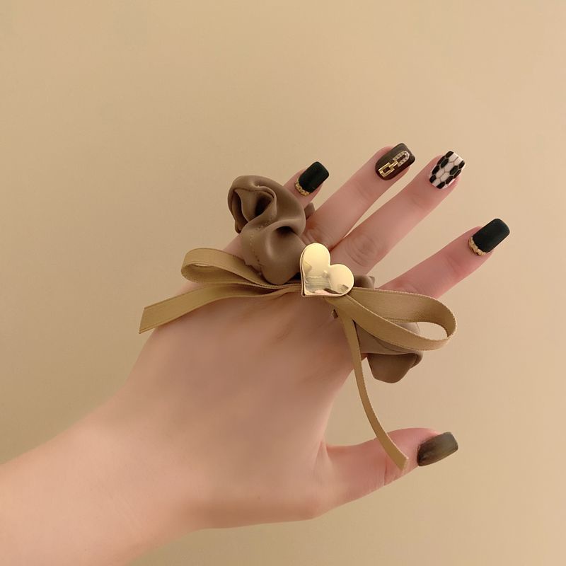 Dây Buộc Tóc Cao Su Thắt Nơ Ruy Băng Hình Trái Tim Kim Loại Cao Cấp Phong Cách Mới 2022 Dành Cho Bạn Nữ