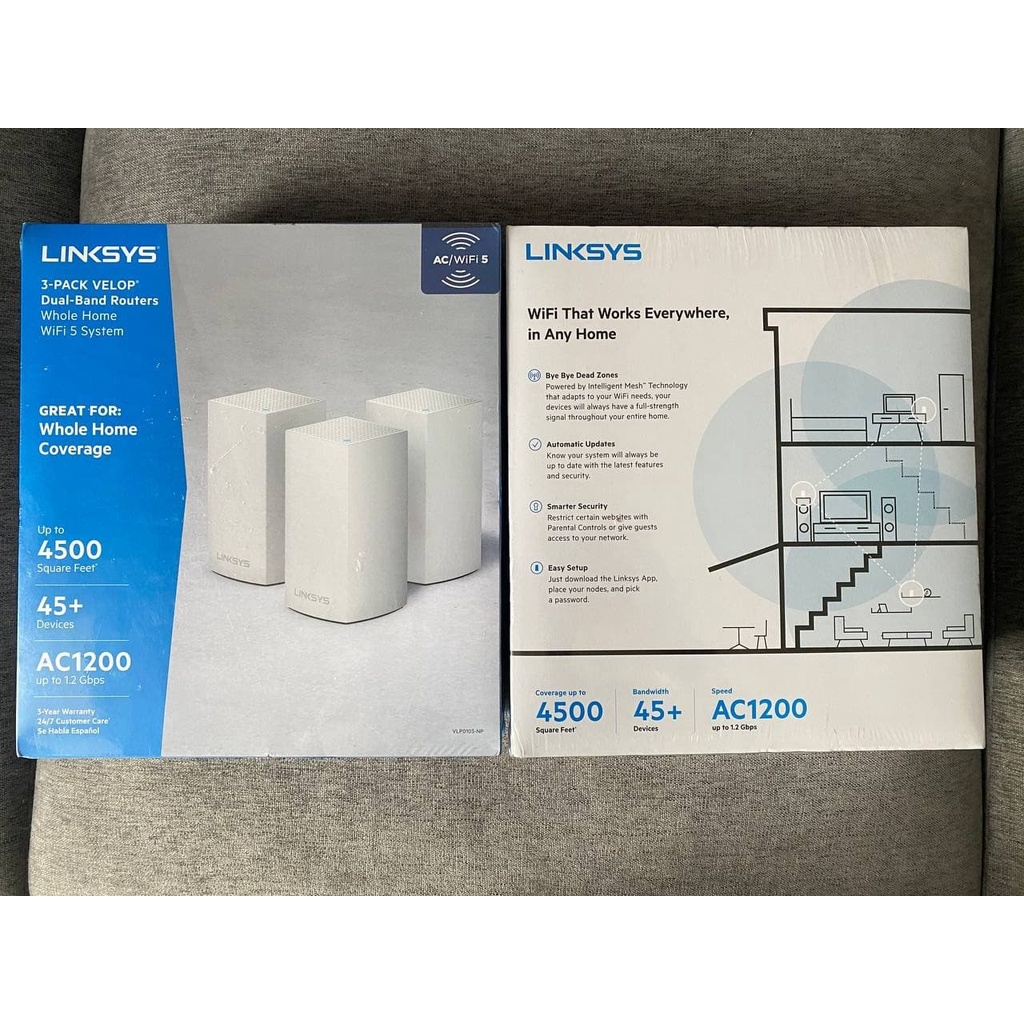 Bộ phát Wifi Mesh Linksys Velop AC1200 Mới Nguyên seal