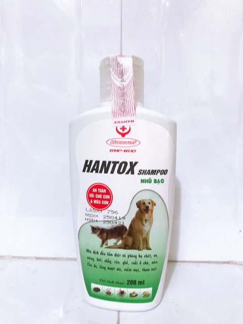Sữa tắm trị ve rận bọ chét Hantox xanh An toàn với chó con và mèo con