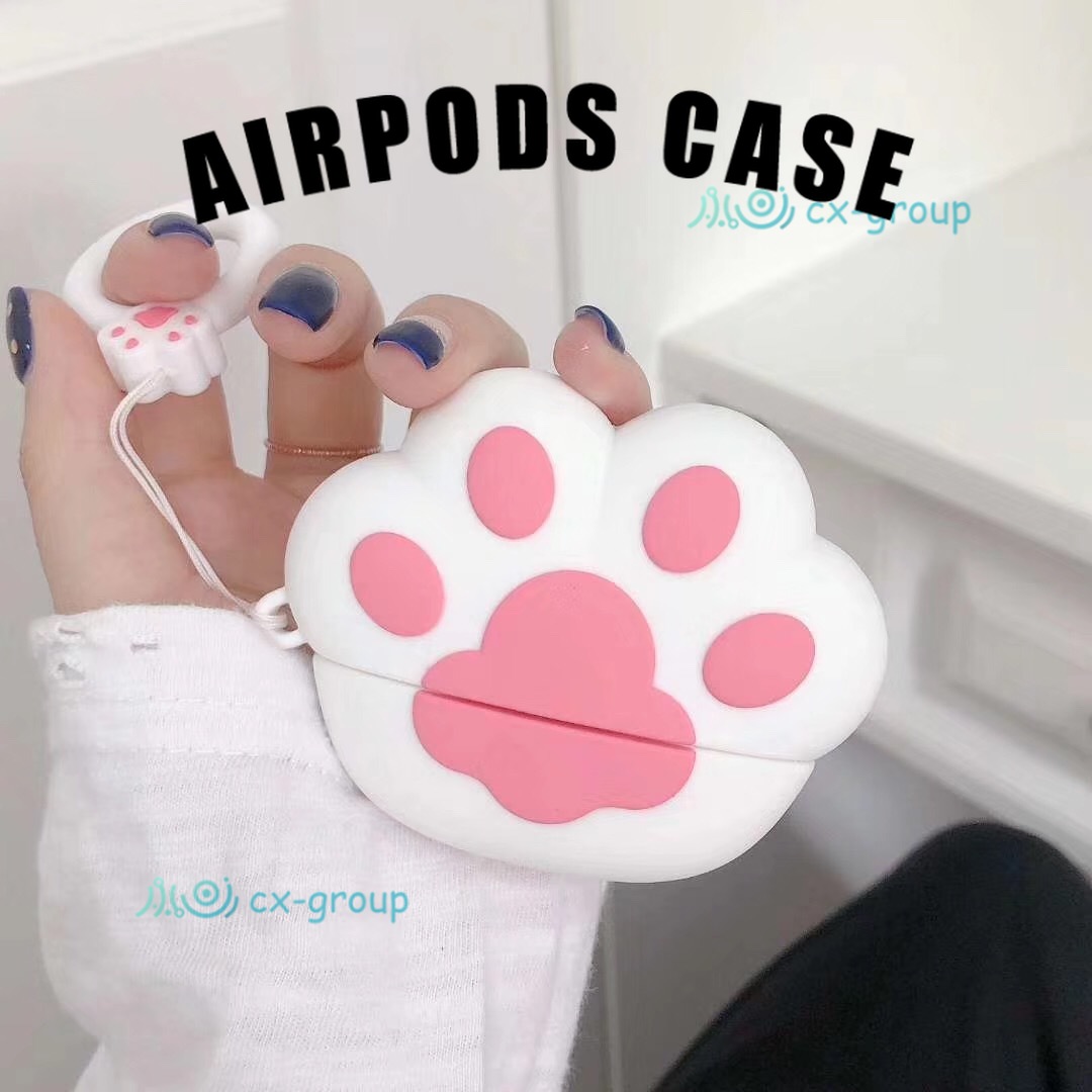 Ốp lưng Cute Cat paw bluetooth headset protective case for airpods 1/2 pro colorful Wireless Headphones  silicone airpods  casing cover