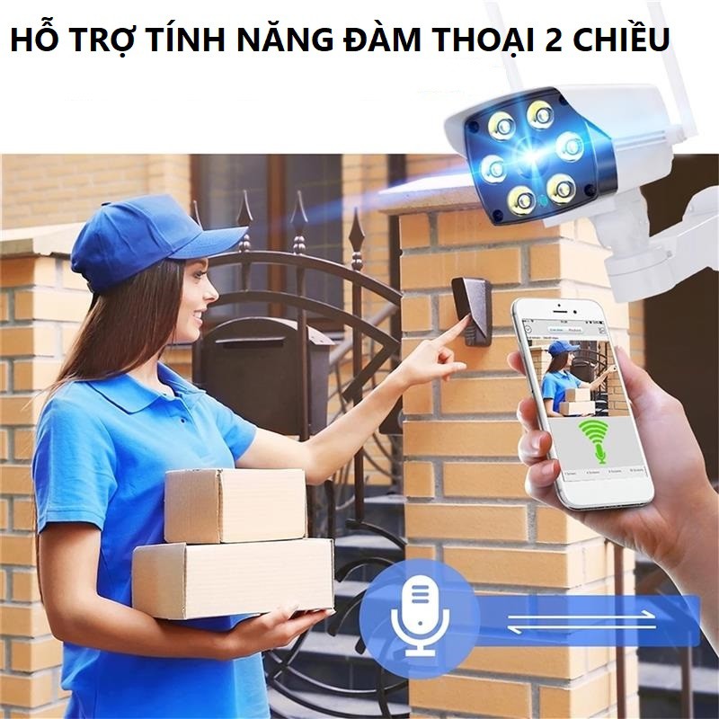 [Mã ELMS5 giảm 7% đơn 300K] Camera ngoài trời 5.0 Mpx V380Pro Báo động bằng đèn,Chuông Xem Đêm Có Màu