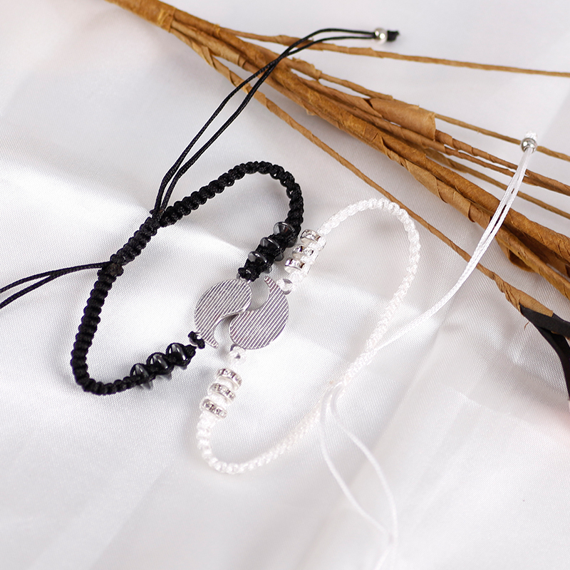 Set 1 / 2 Vòng Tay Bện Dây Thủ Công Cho Cặp Đôi
