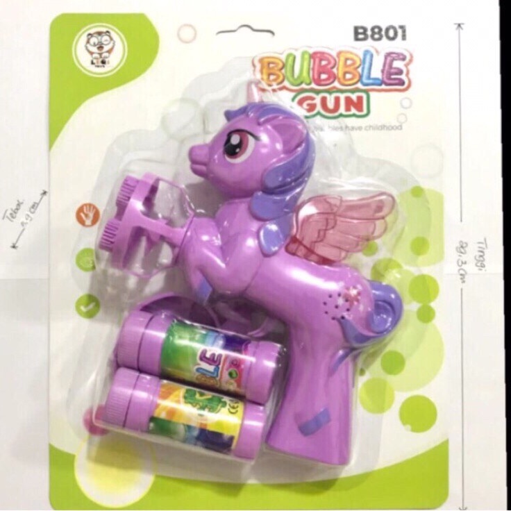 Súng Bắn Bong Bóng Xà Phòng Ngựa Poni Unicorn pin