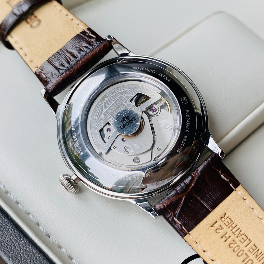 Đồng hồ Nam Orient Bambino RA-AP0003S10B Automatic,Mặt trắng,Lồi,Kính khoáng,Lịch ngày-Máy cơ tự động-Dây da-Size 40mm