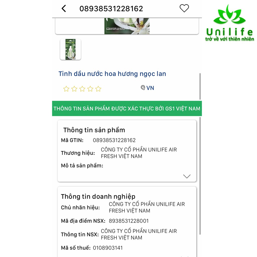 Máy xông tinh dầu Unilife  Chính hãng BH 12 Tháng