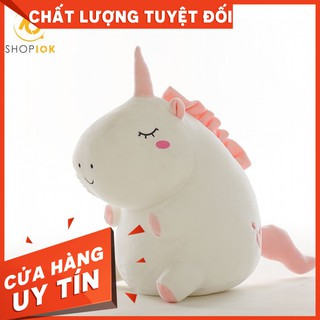 [FREESHIP] Thú bông Unicorn 1 sừng nhỡ 35cm (Trắng/ Xám)