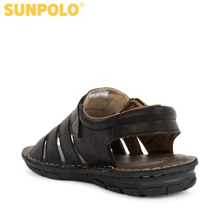 Xăng Đan Nam Da Bò SUNPOLO Đen SDA006
