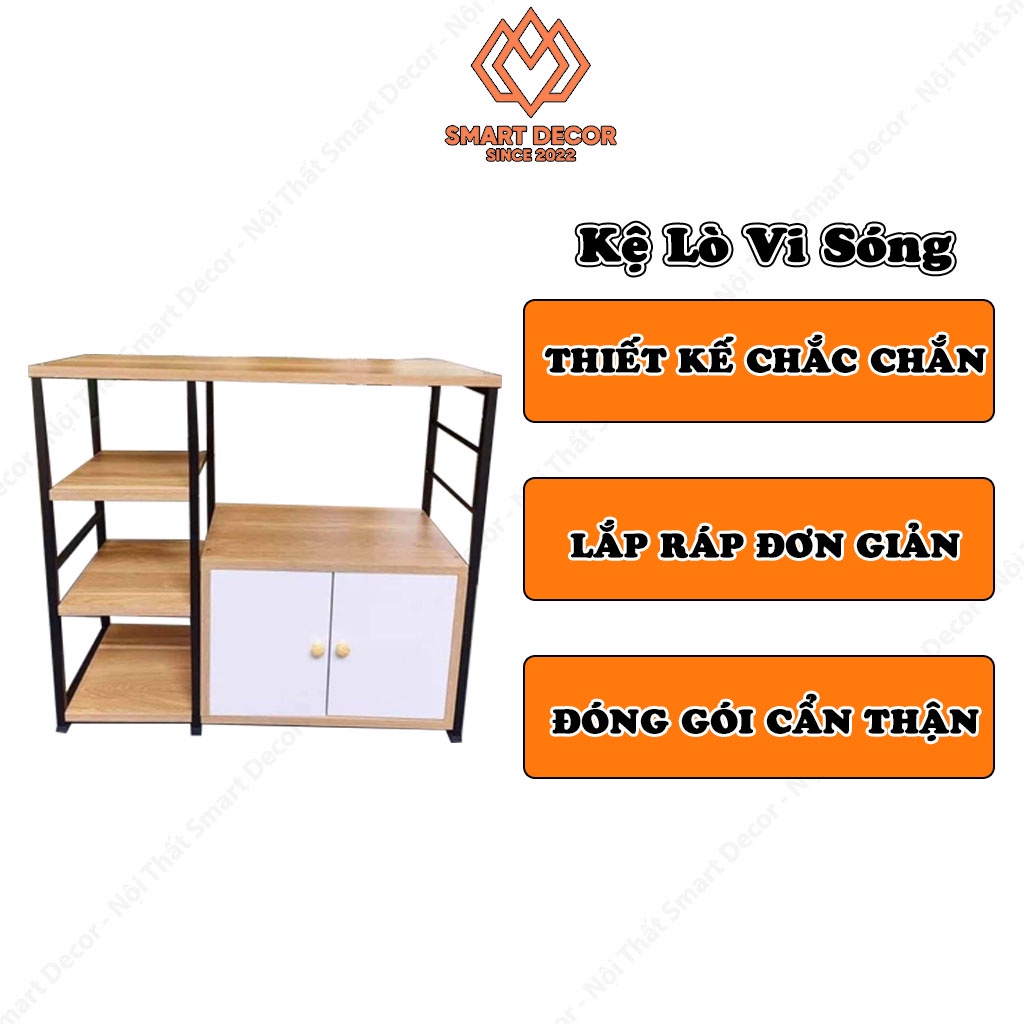 🚗 FREESHIP 💗 Kệ Lò Vi Sóng ,Kệ Đựng Đồ Đa Năng LẮP GHÉP ĐƠN GIẢN, Giá Để Vật Dụng Nhà Bếp Bằng Gỗ MDF