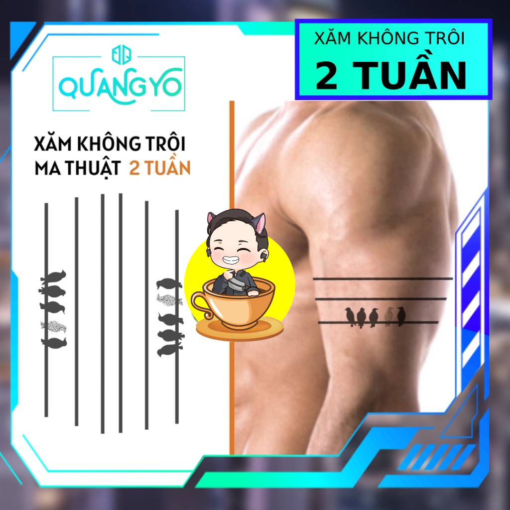 Hình xăm không trôi cuốn cánh tay, quấn cổ tay, đàn chim đậu trên đường dây điện, Xăm giống Inkaholic