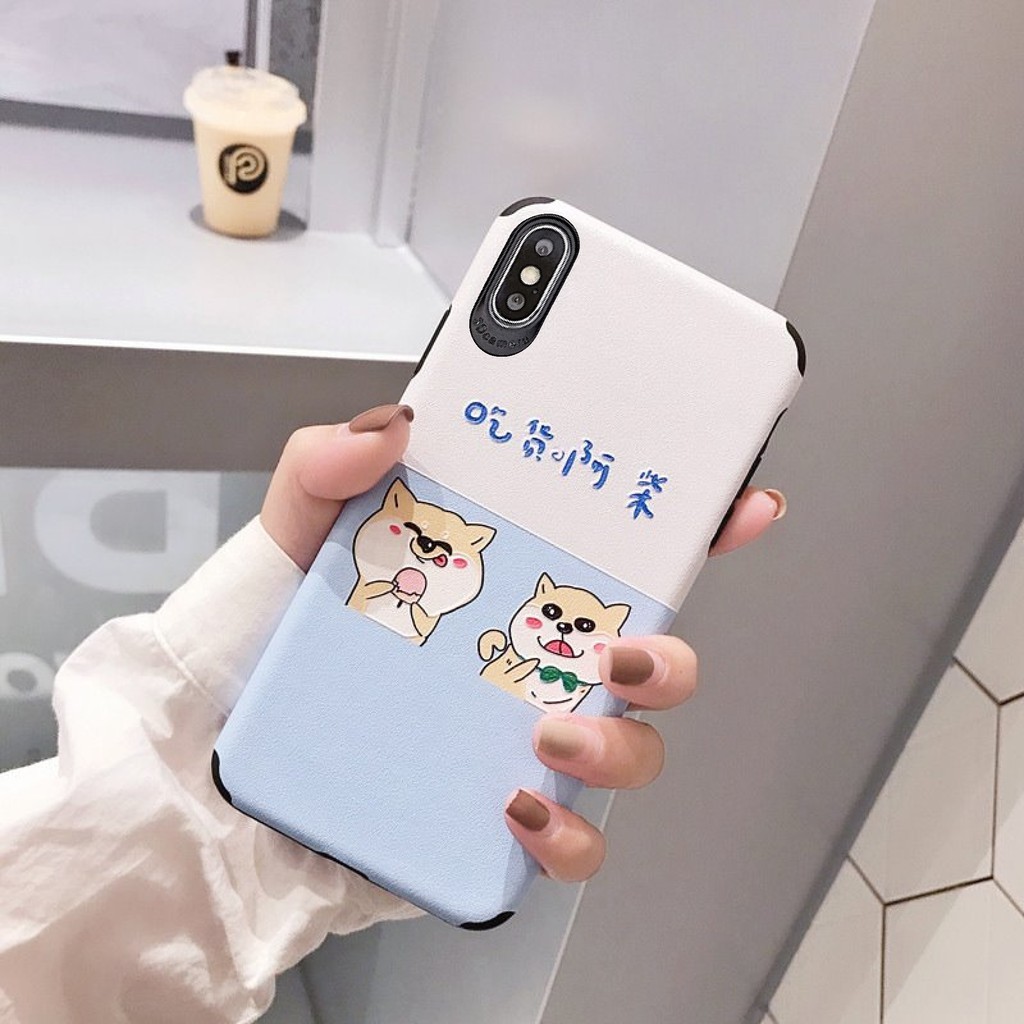 [ IPHONE ] Ốp Lưng Da IMD Shiba Kute - R034