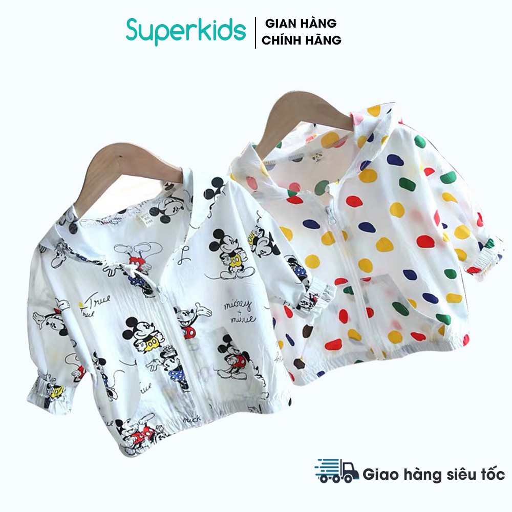 Áo chống nắng đũi họa tiết cho bé 8-25kg QATE609