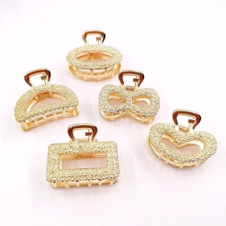 Set 5 Kẹp Tóc Nữ Vân Nổi Màu Vàng Mới