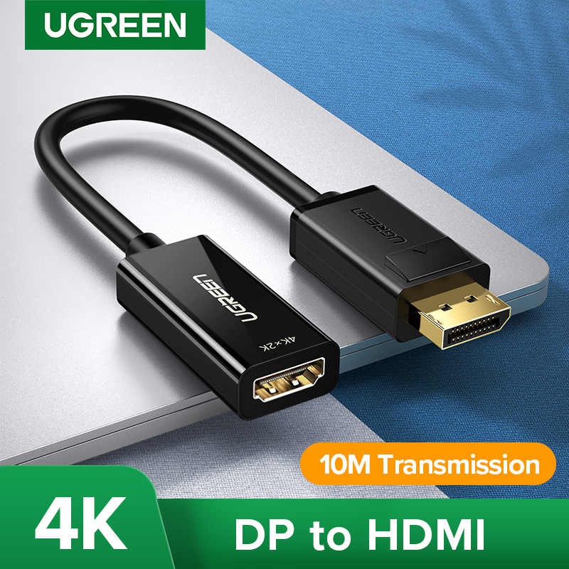 [Mã ELHACE giảm 4% đơn 300K] Cáp chuyển Displayport sang HDMI Ugreen 40363 Hỗ trợ 4K*2K cao cấp MM137 màu đen