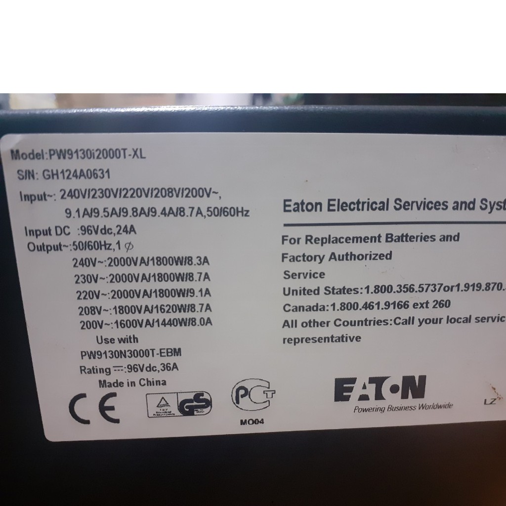 UPS EATON 2KVA ONLINE (chưa bao gồm ắc quy)