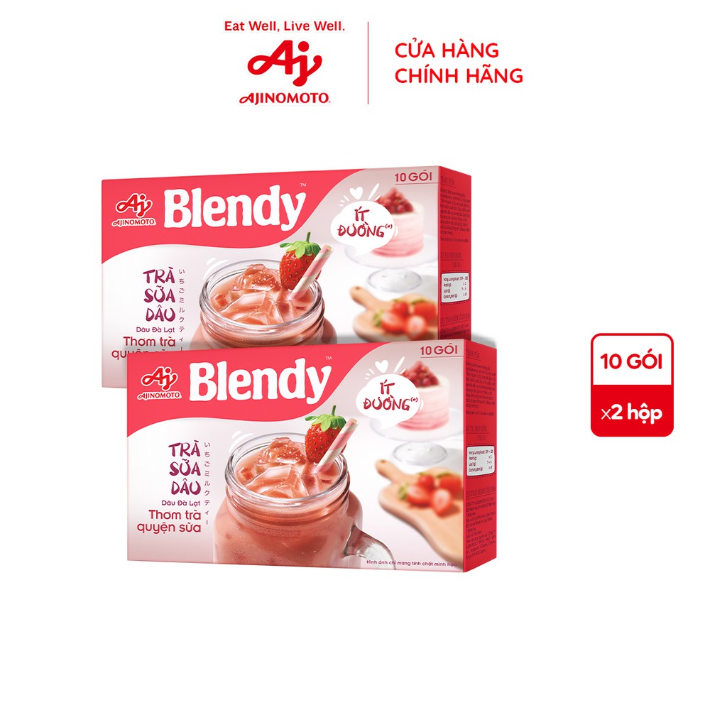 Combo 2 hộp Trà sữa Dâu Blendy (180g/ hộp)