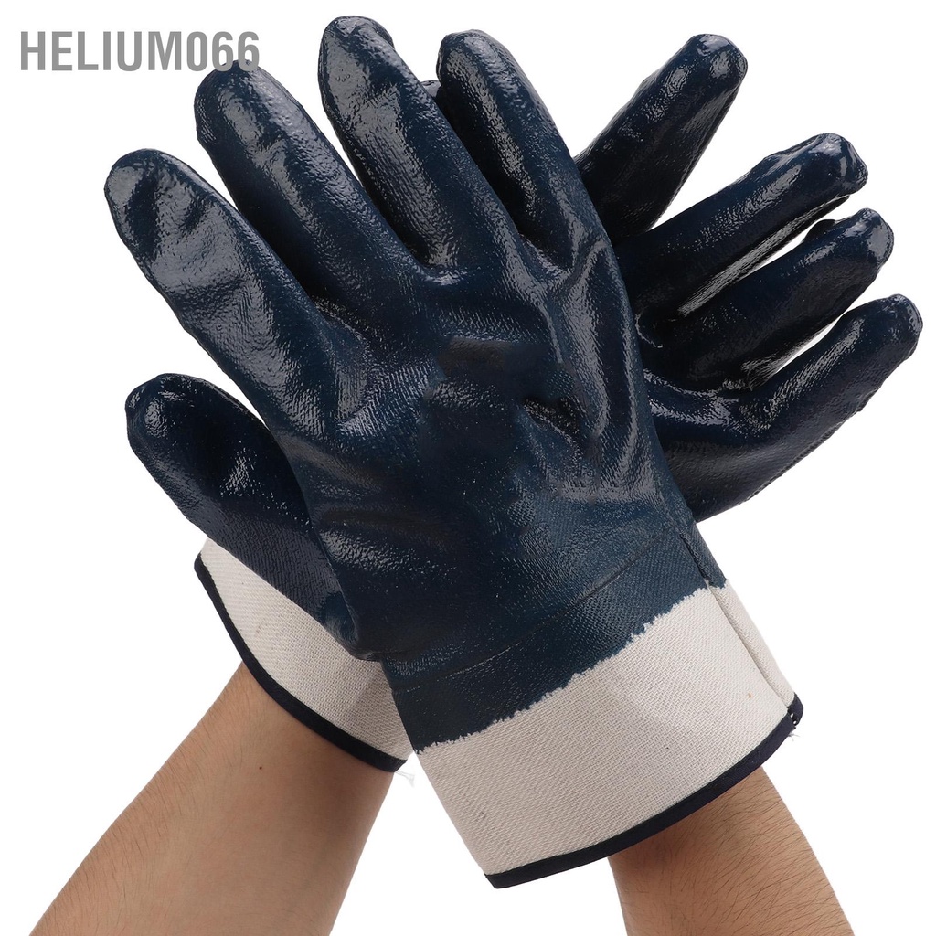 Helium066 Găng tay chống dầu Không thấm nước Cao su mài mòn Nitrile tráng cho công nghiệp