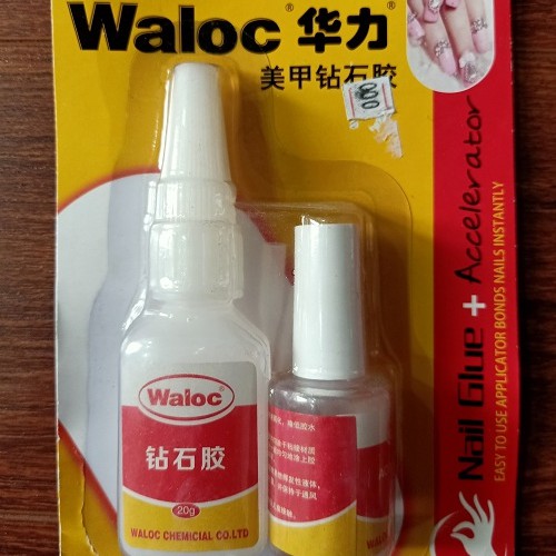 Cặp Keo gắn móng, đính đá Waloc 20g, 15ml