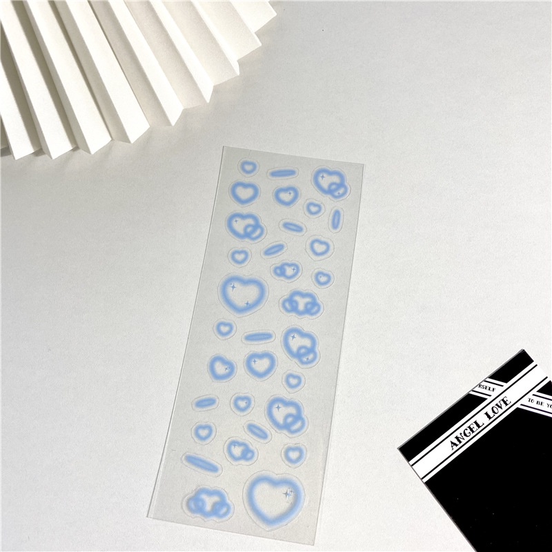 Miếng dán trong suốt hình trái tim dễ thương trang trí tiện dụng