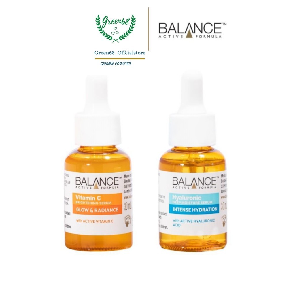 Combo Trắng Da Căng Mượt Serum Vitamin C + Serum Hyaluronic Balance Active Formula 30ml/Chai